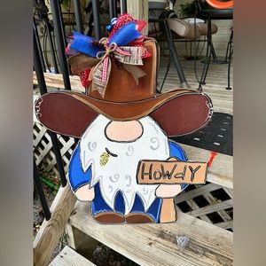 Cowboy Gnome Door Hanger